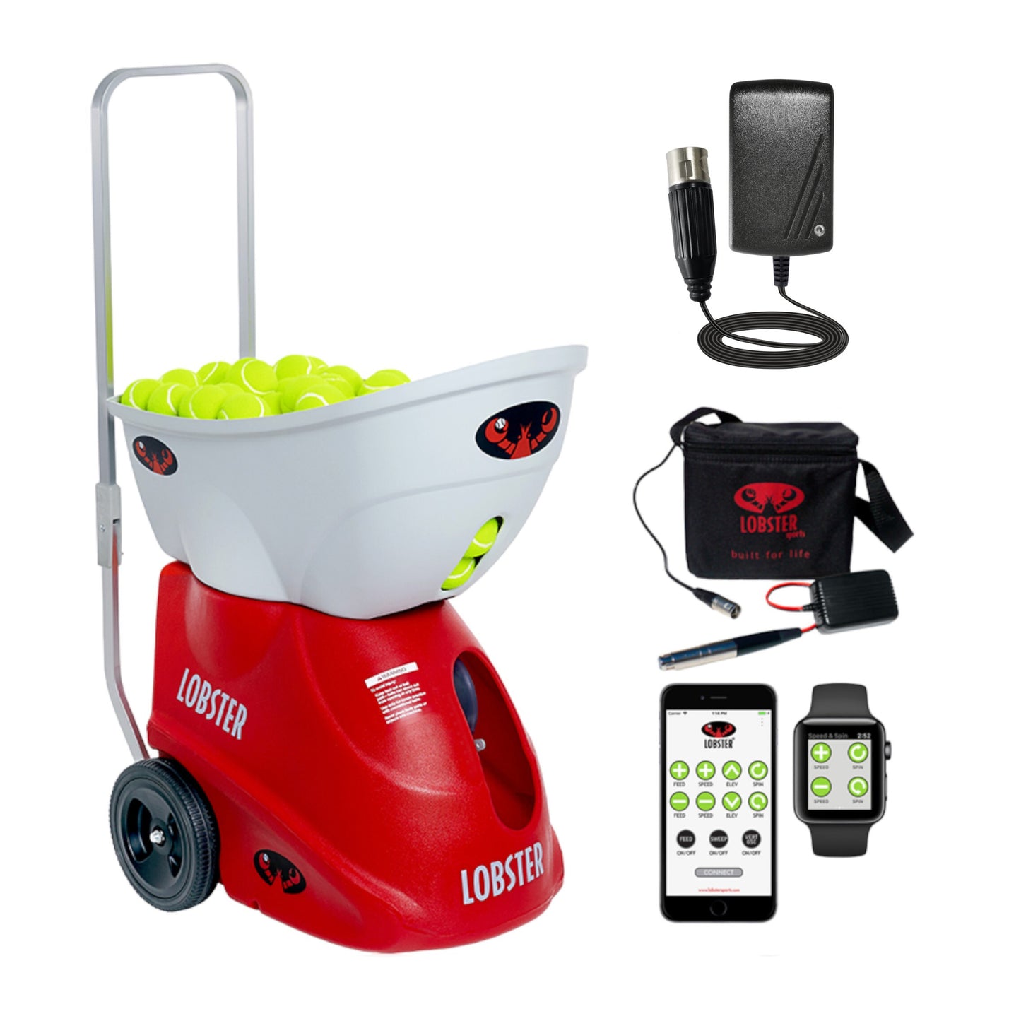 elite two external battery tennis ball machine wifi app