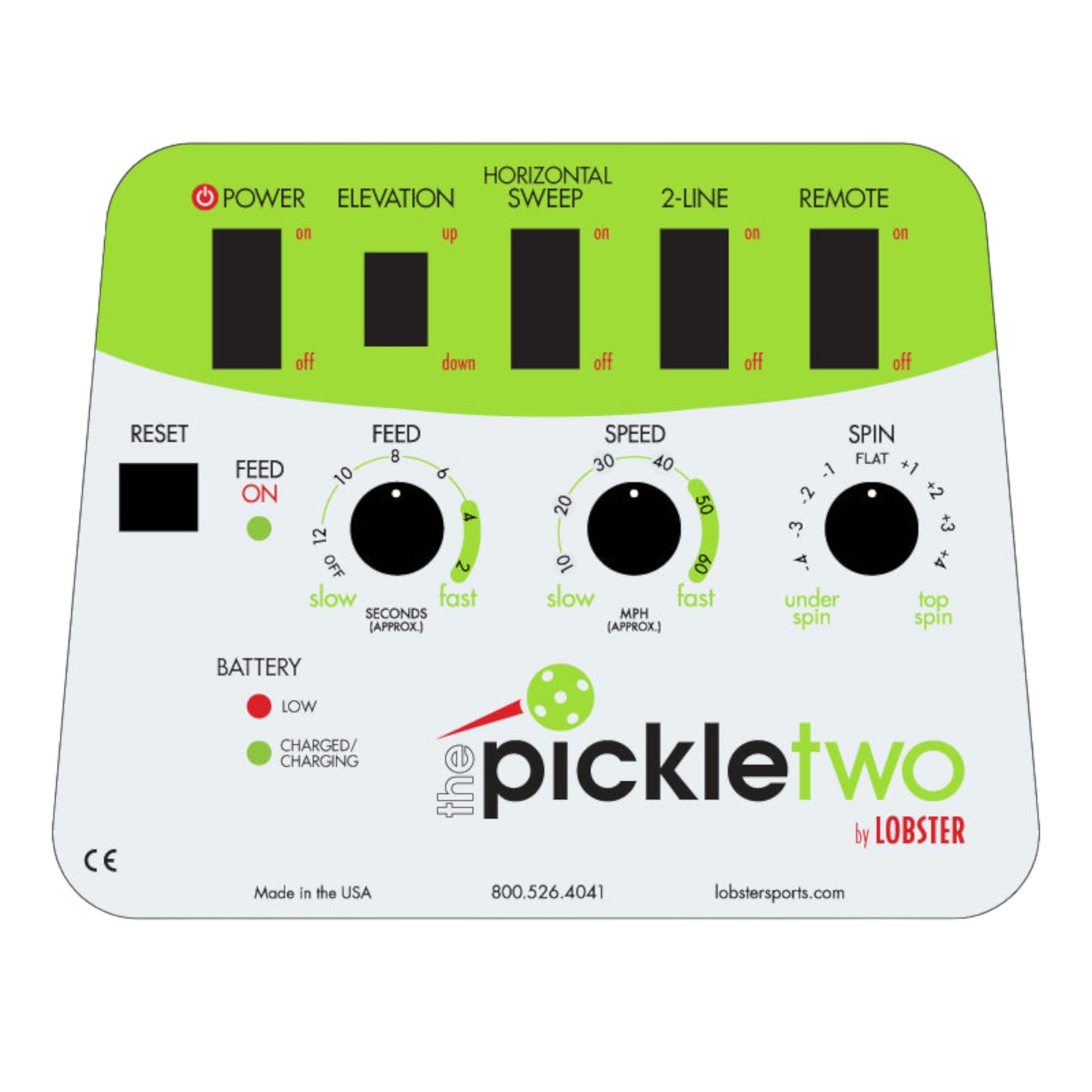 PICKLE TWO PICKLEBALL MACHINE PANEL