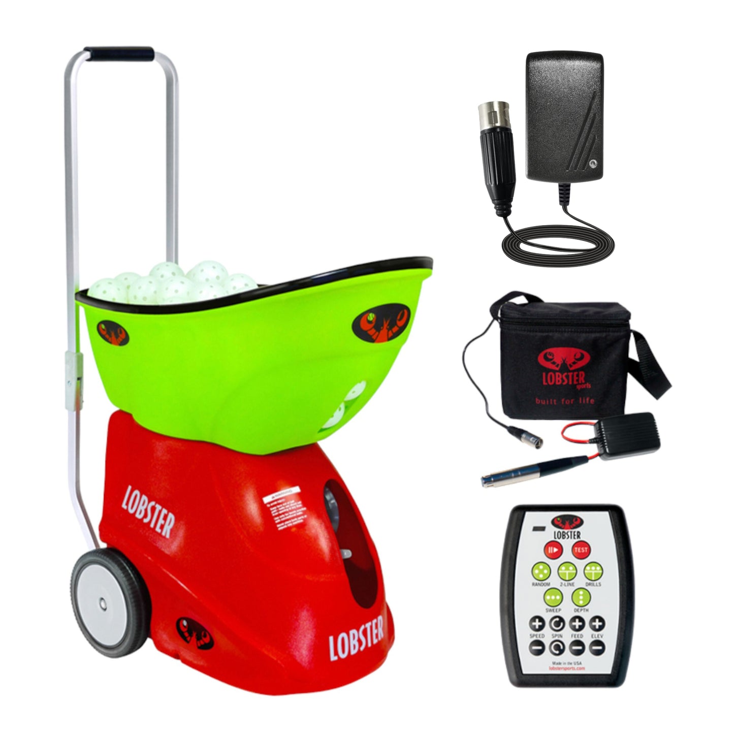 PICKLE CHAMPION PICKLEBALL MACHINE EXTERNAL BATTERY CHARGER AND REMOTE