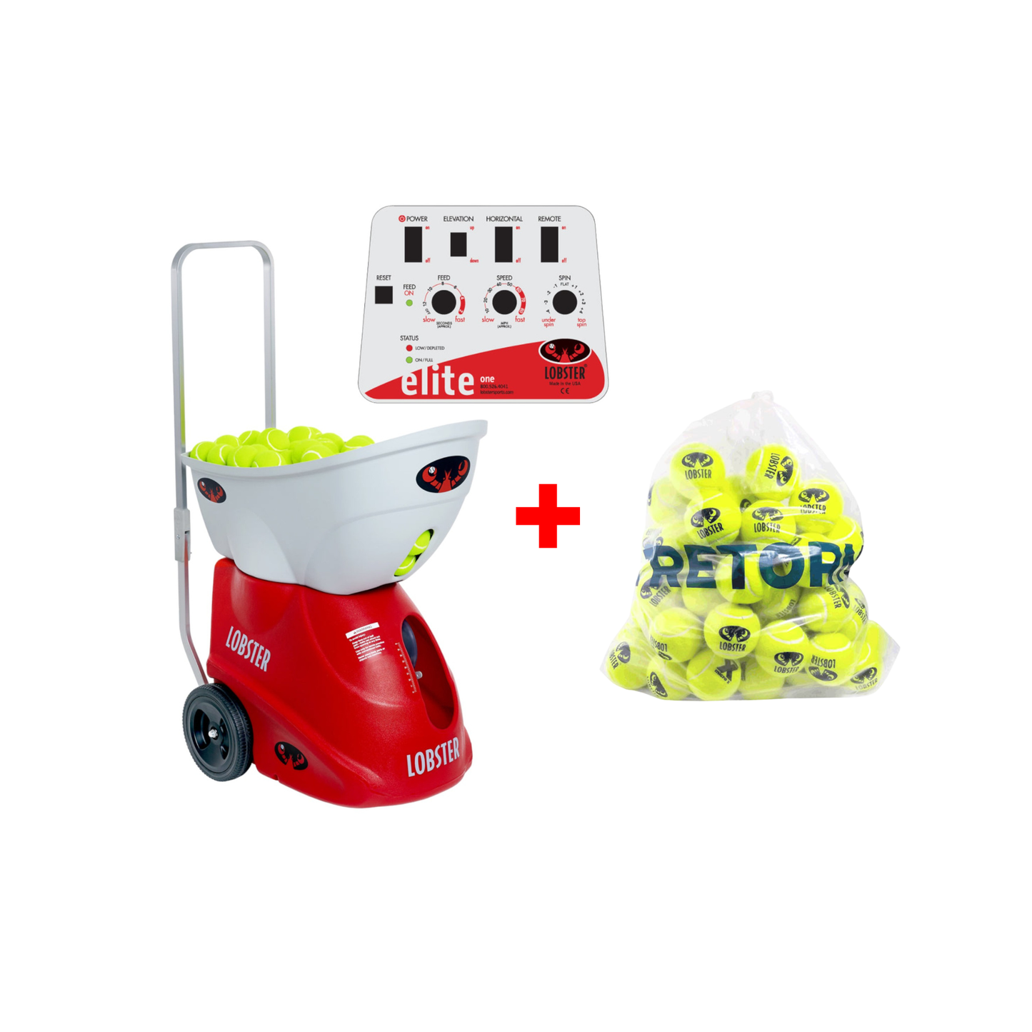 elite one tennis ball machine w/ free tretorn tennis balls