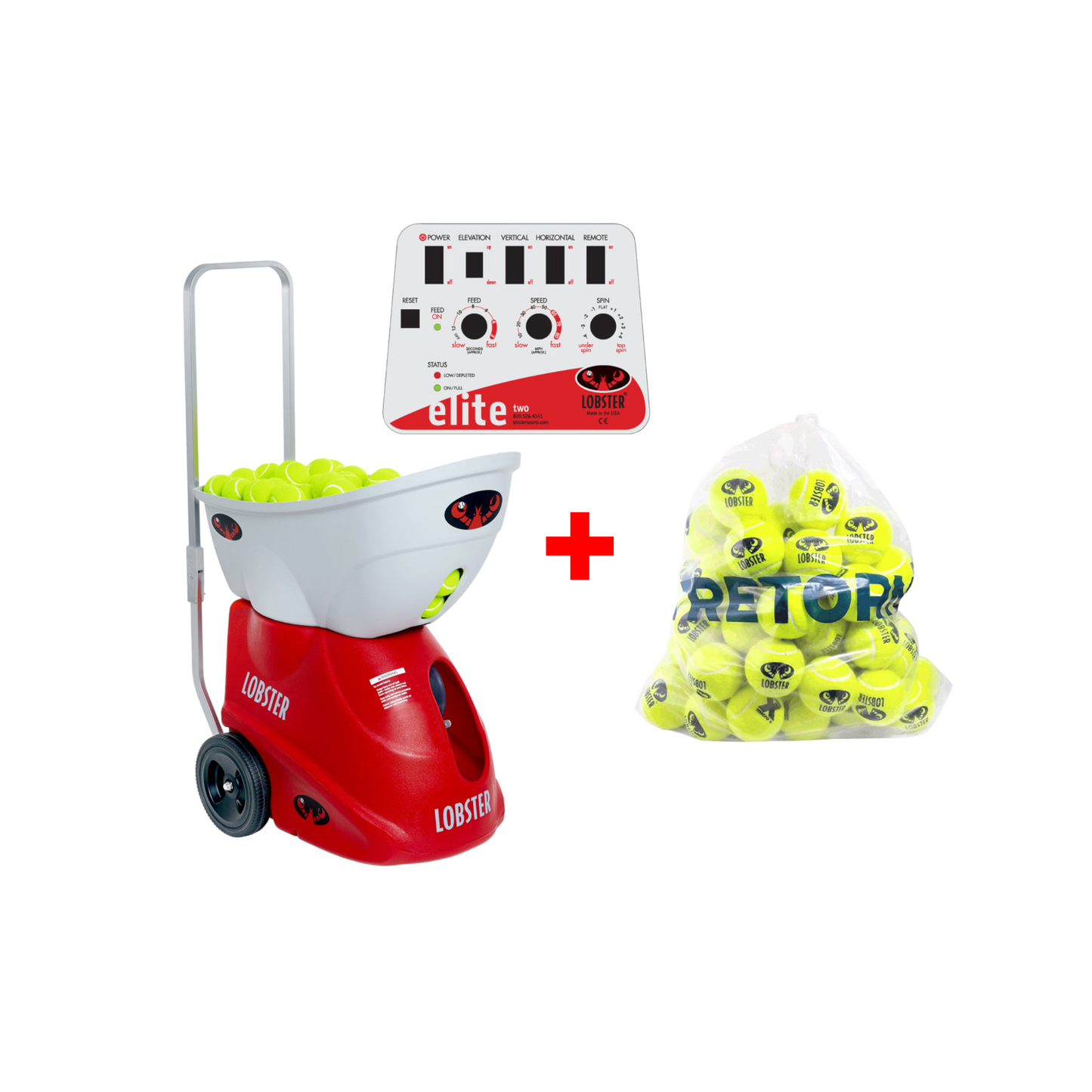 elite two tennis ball machine w/ free tretorn tennis balls