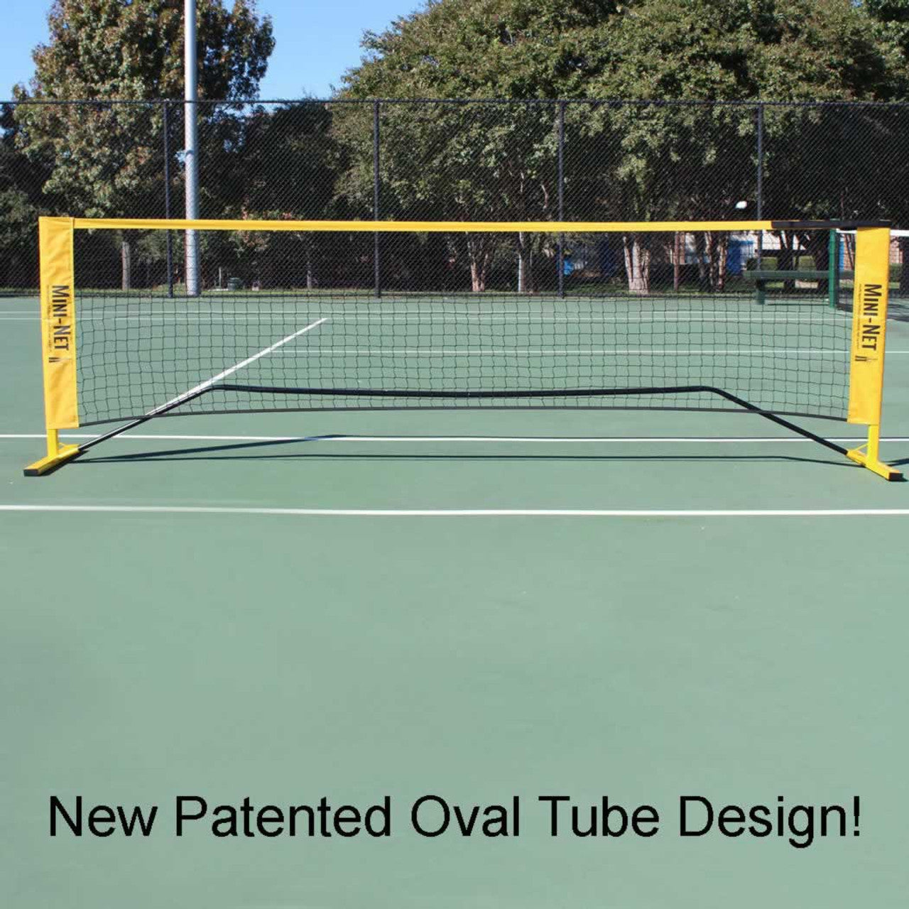 Mini-Net Portable Tennis Net - Patented Oval Tube System
