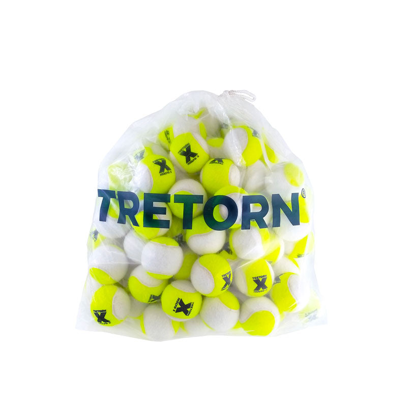 Tretorn Micro-X Tennisbälle (Gelb/Weiß zweifarbig- 72 Bälle)